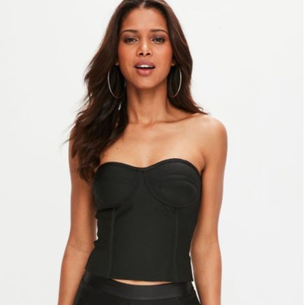 Missguided Black Bandage Corset Top